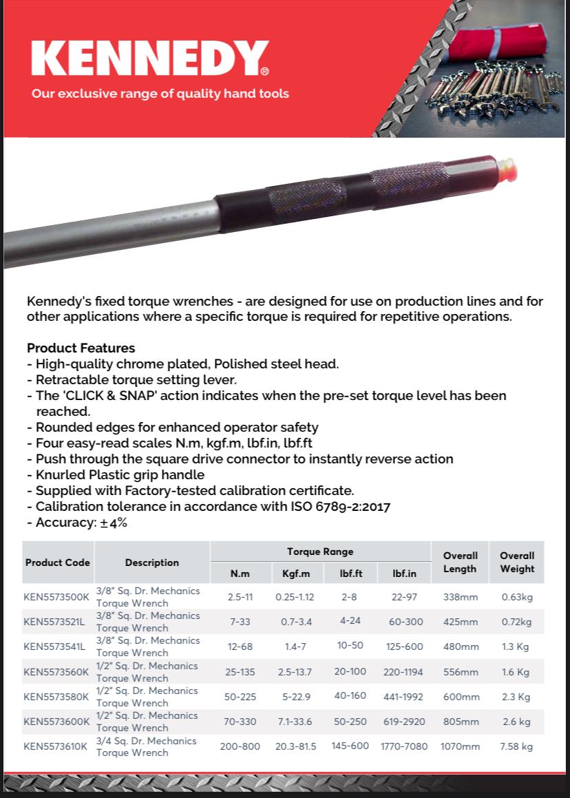 Fixed Torque Wrench Series